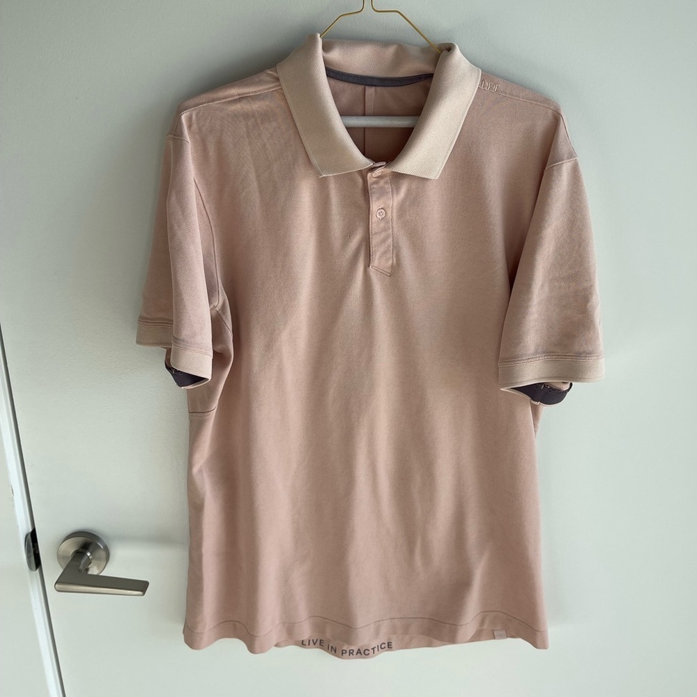 Lululemon Mens Pink Polo Shirt